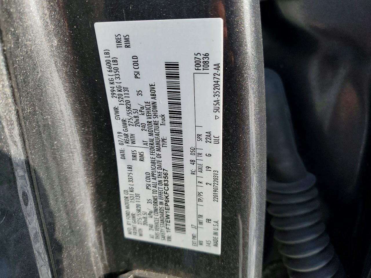 2019 FORD F-150 Lightning