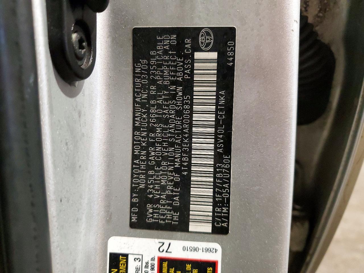 2010 TOYOTA CAMRY
