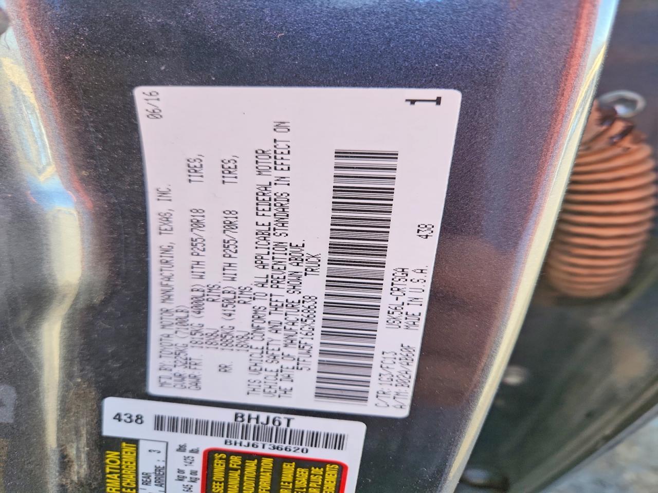 2016 TOYOTA TUNDRA