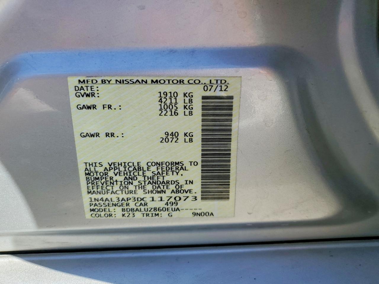 2013 NISSAN ALTIMA