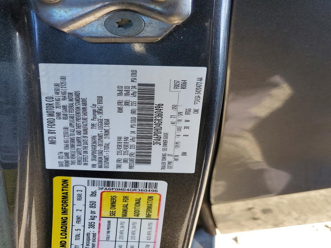 2016 FORD FUSION