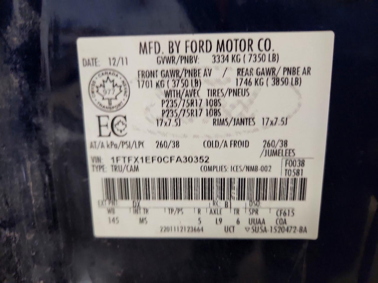 2012 FORD F-150