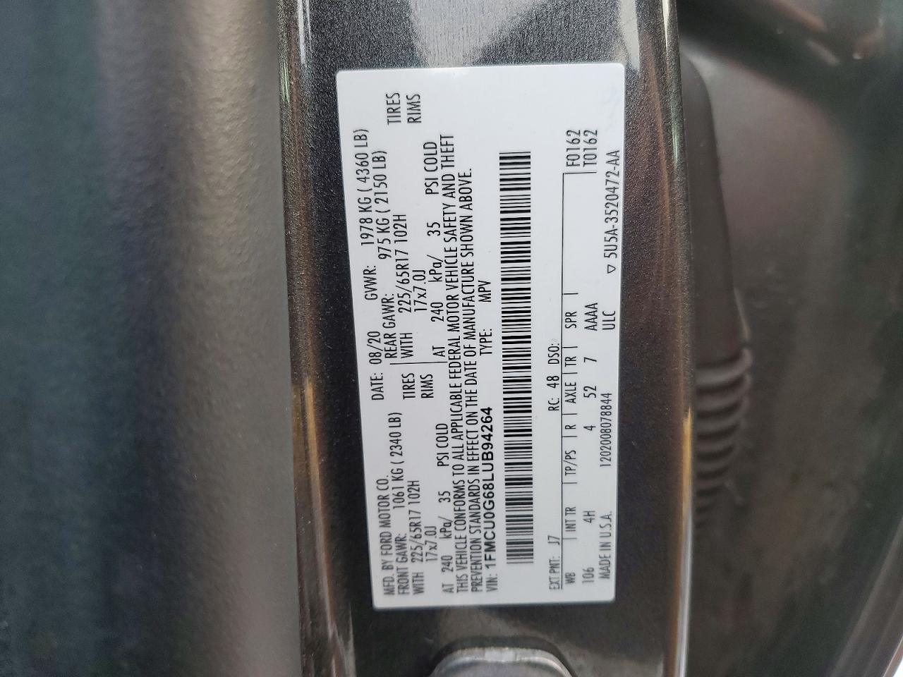 2020 FORD ESCAPE