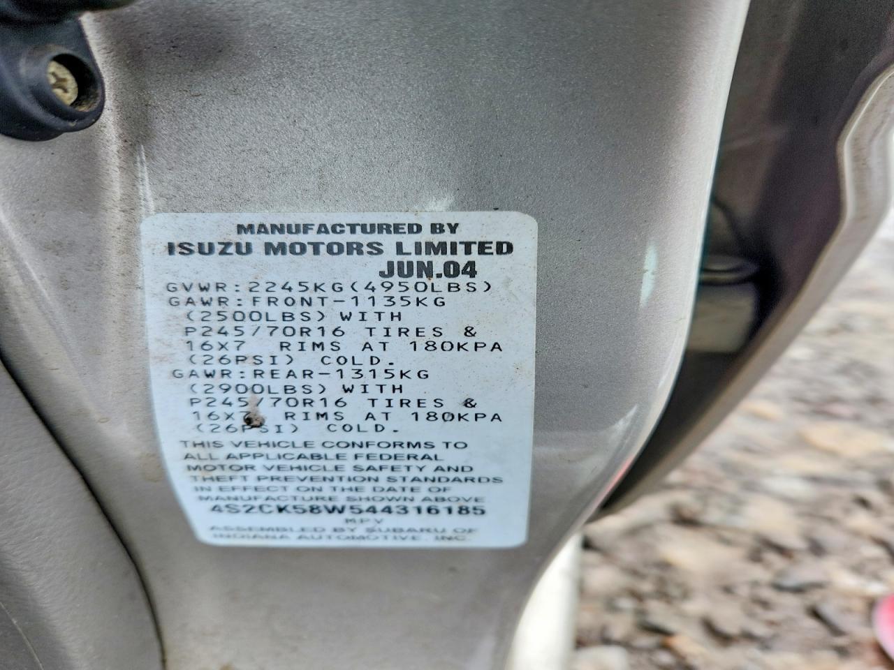 2004 ISUZU Rodeo