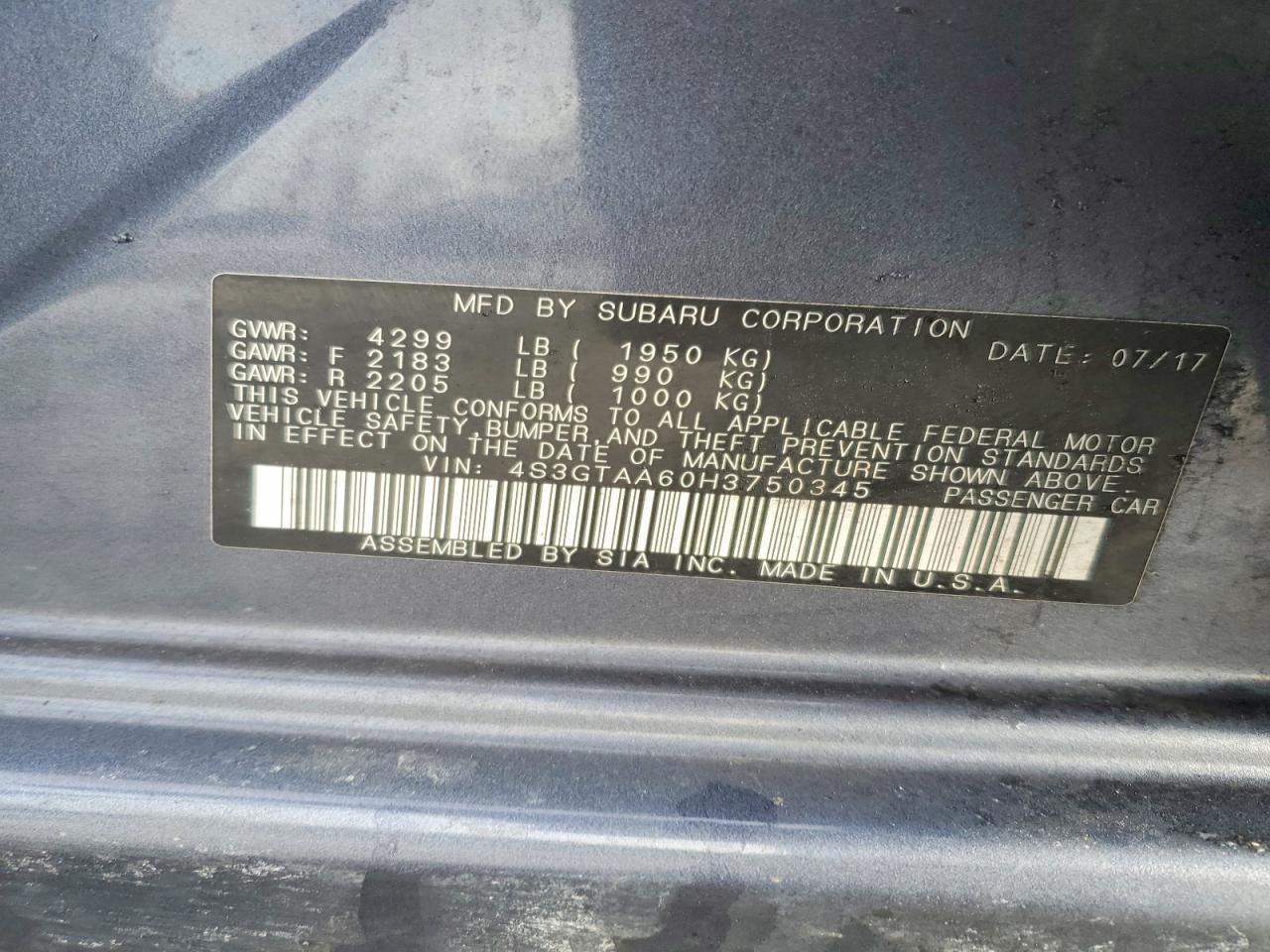 2017 SUBARU IMPREZA