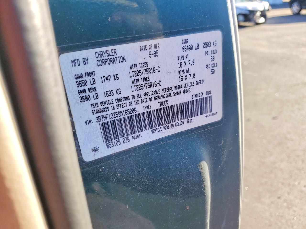 1995 DODGE RAM 1500