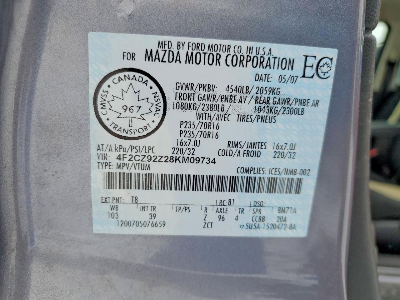 2008 MAZDA Tribute