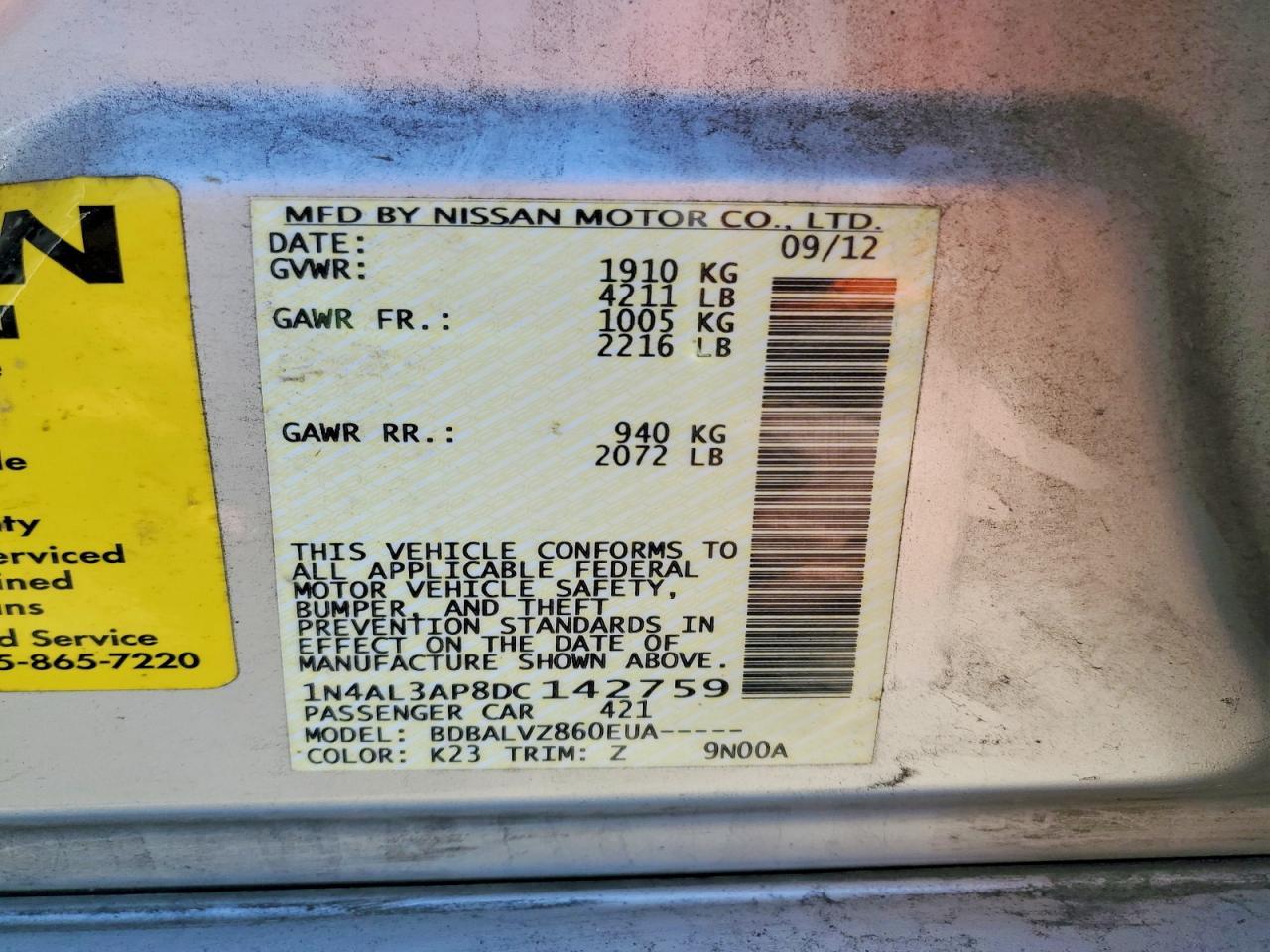 2013 NISSAN ALTIMA