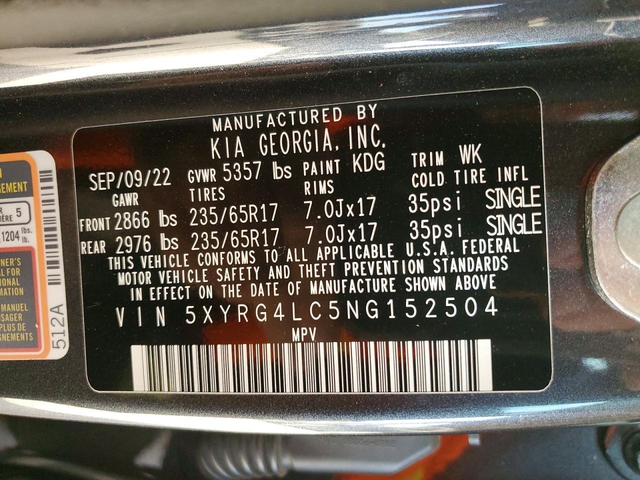 2022 KIA SORENTO