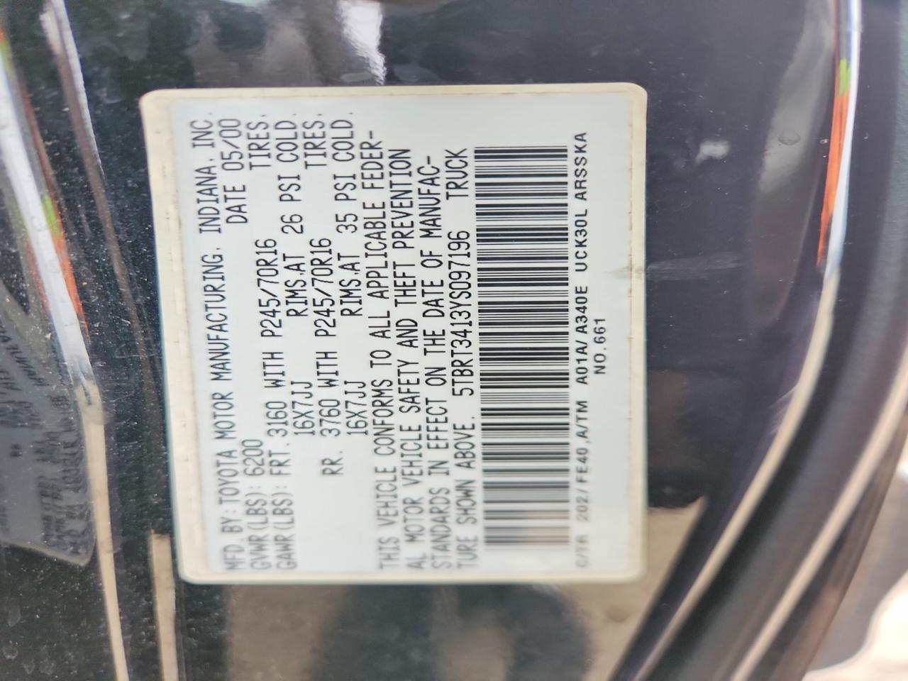 2000 TOYOTA TUNDRA