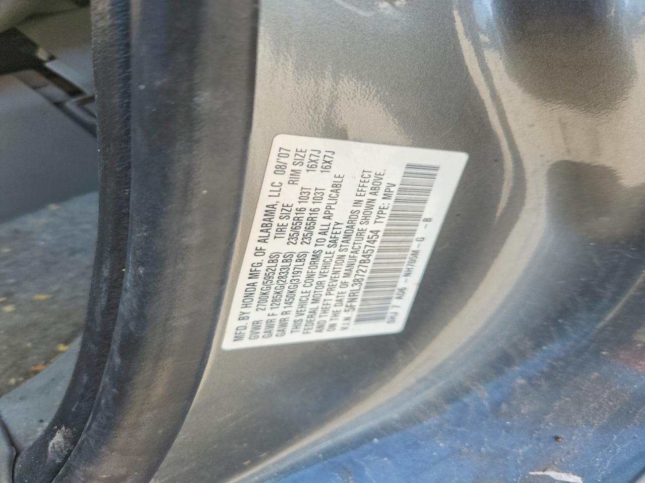 2007 HONDA ODYSSEY