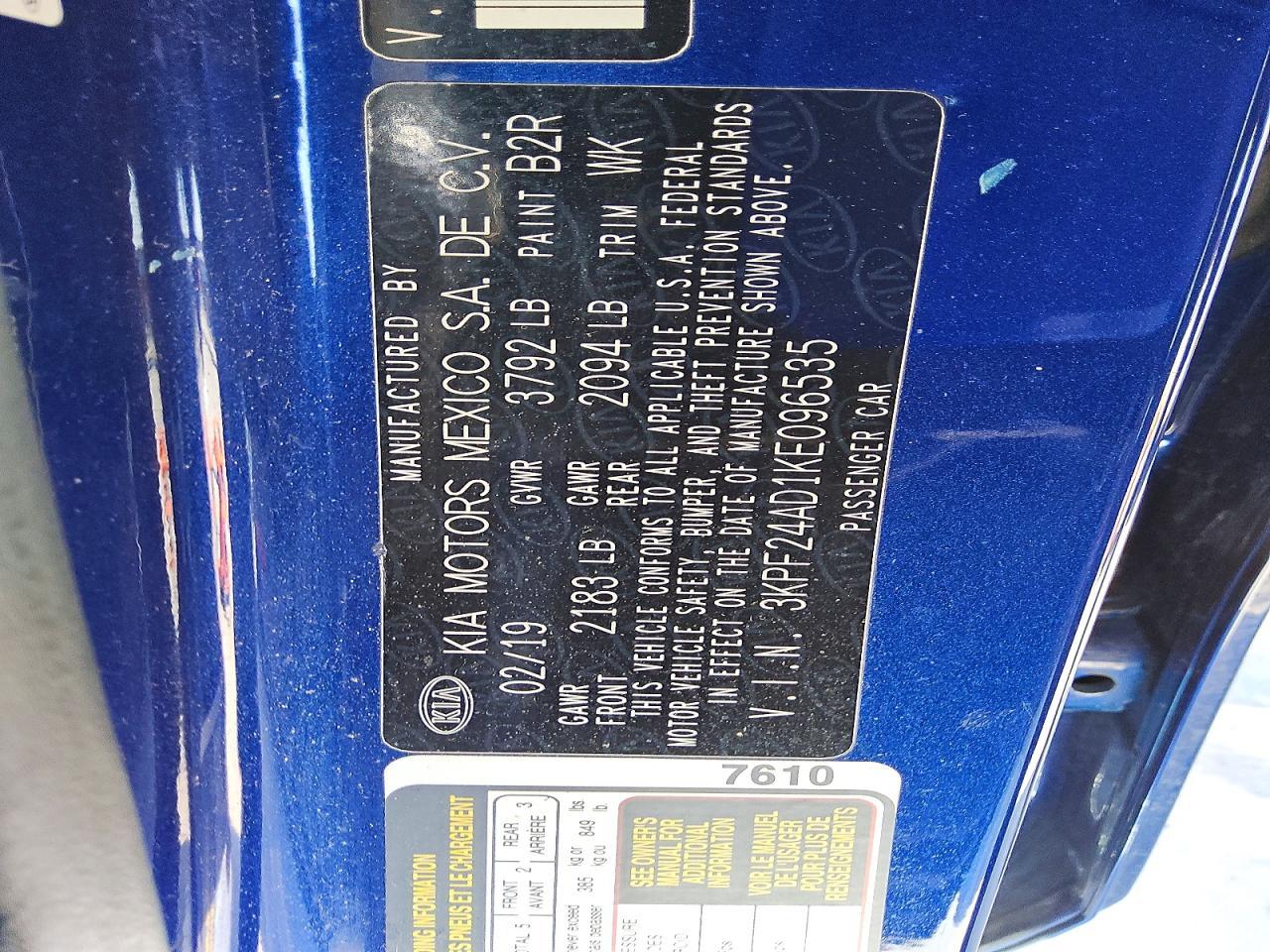 2019 KIA FORTE
