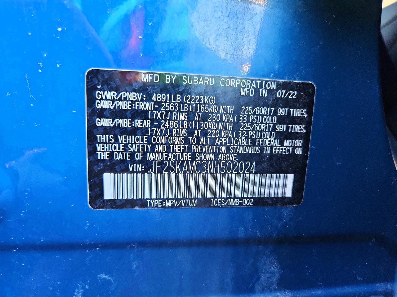 2022 SUBARU FORESTER