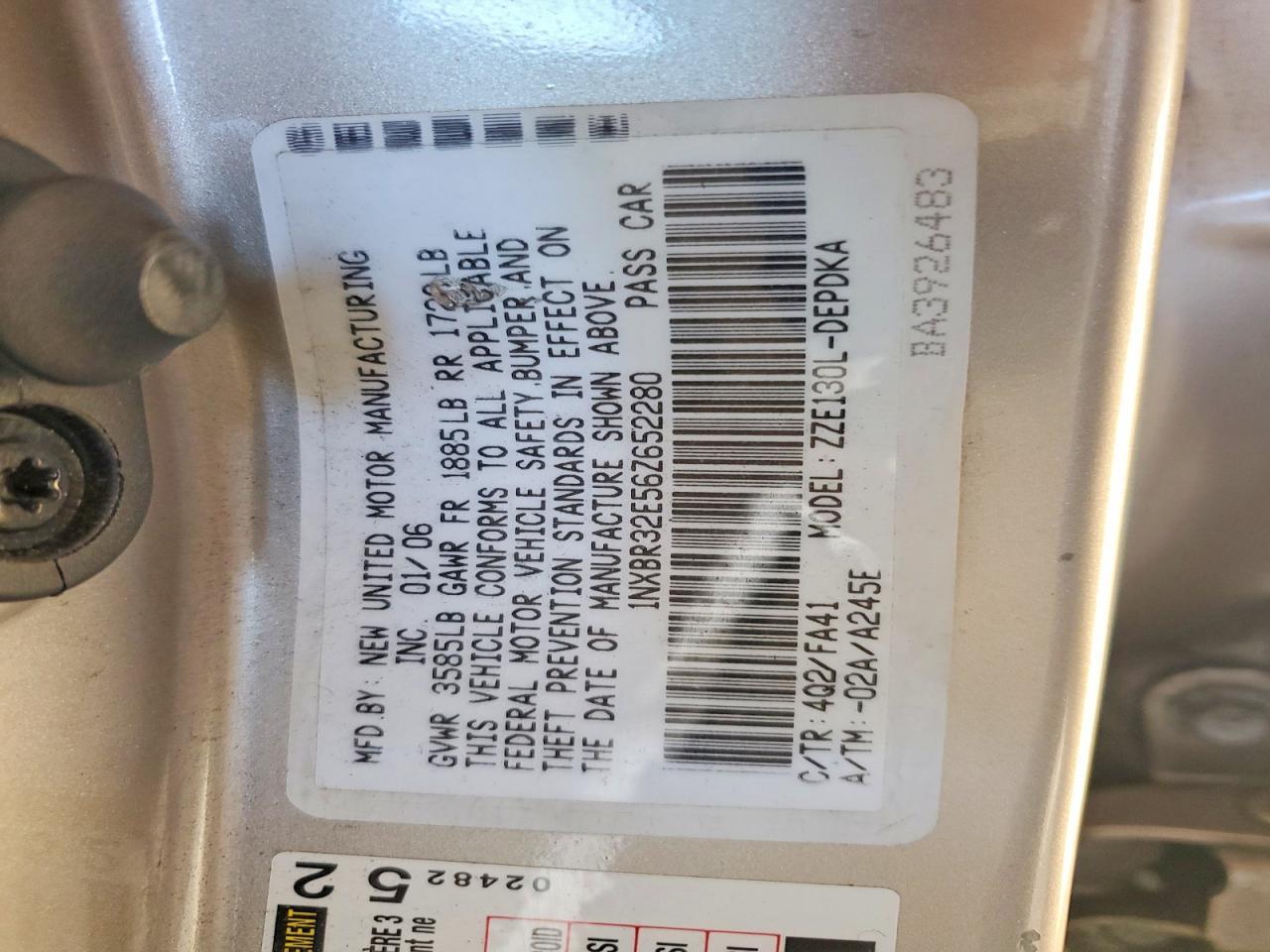 2006 TOYOTA COROLLA
