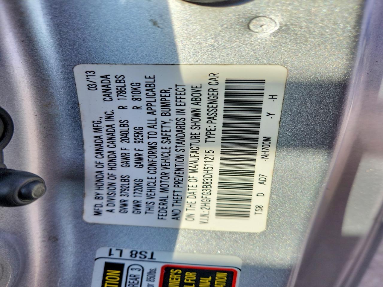 2013 HONDA CIVIC