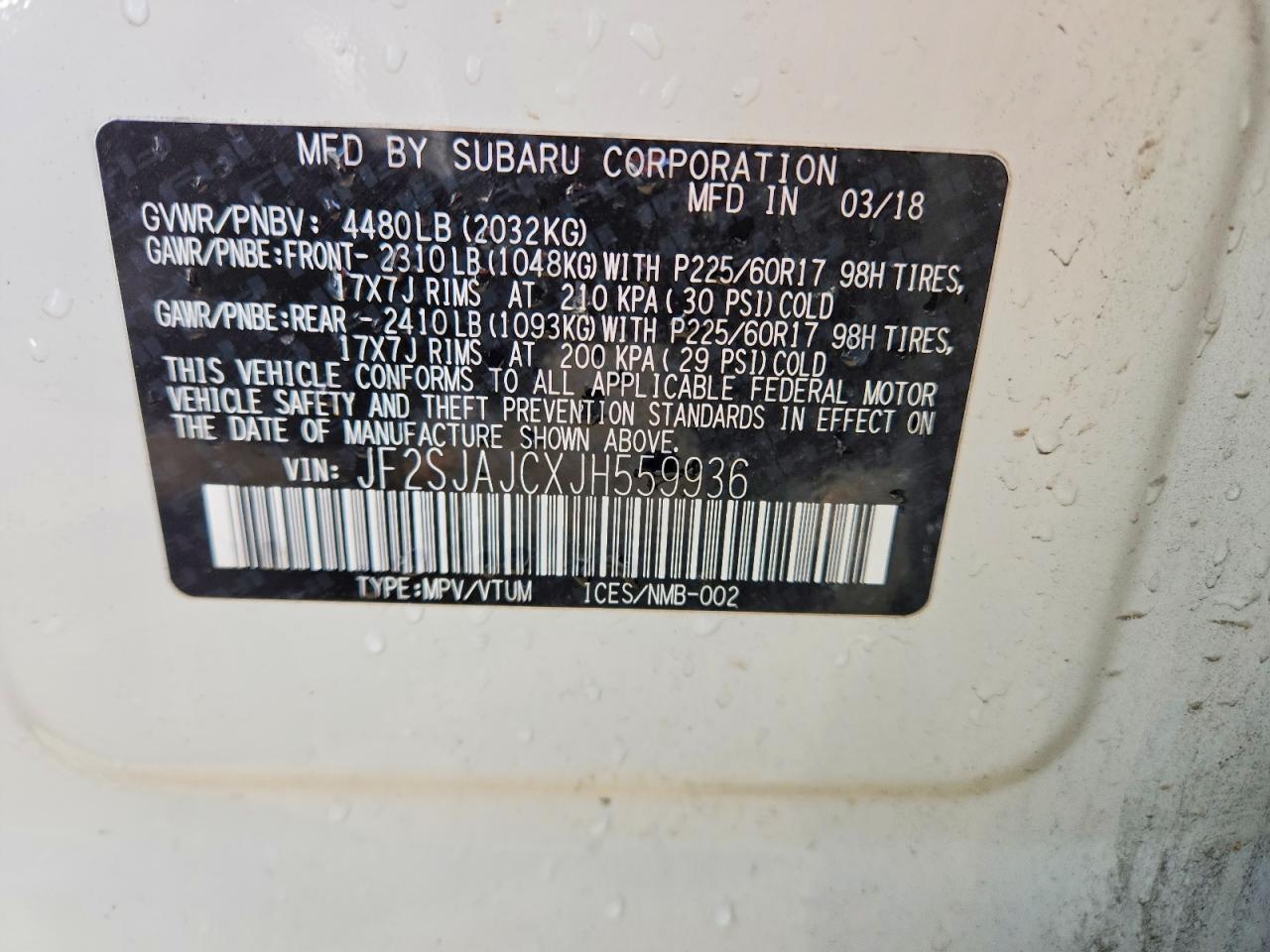 2018 SUBARU FORESTER