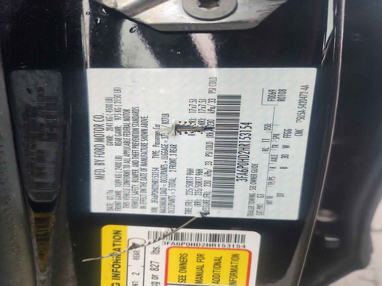 2017 FORD FUSION