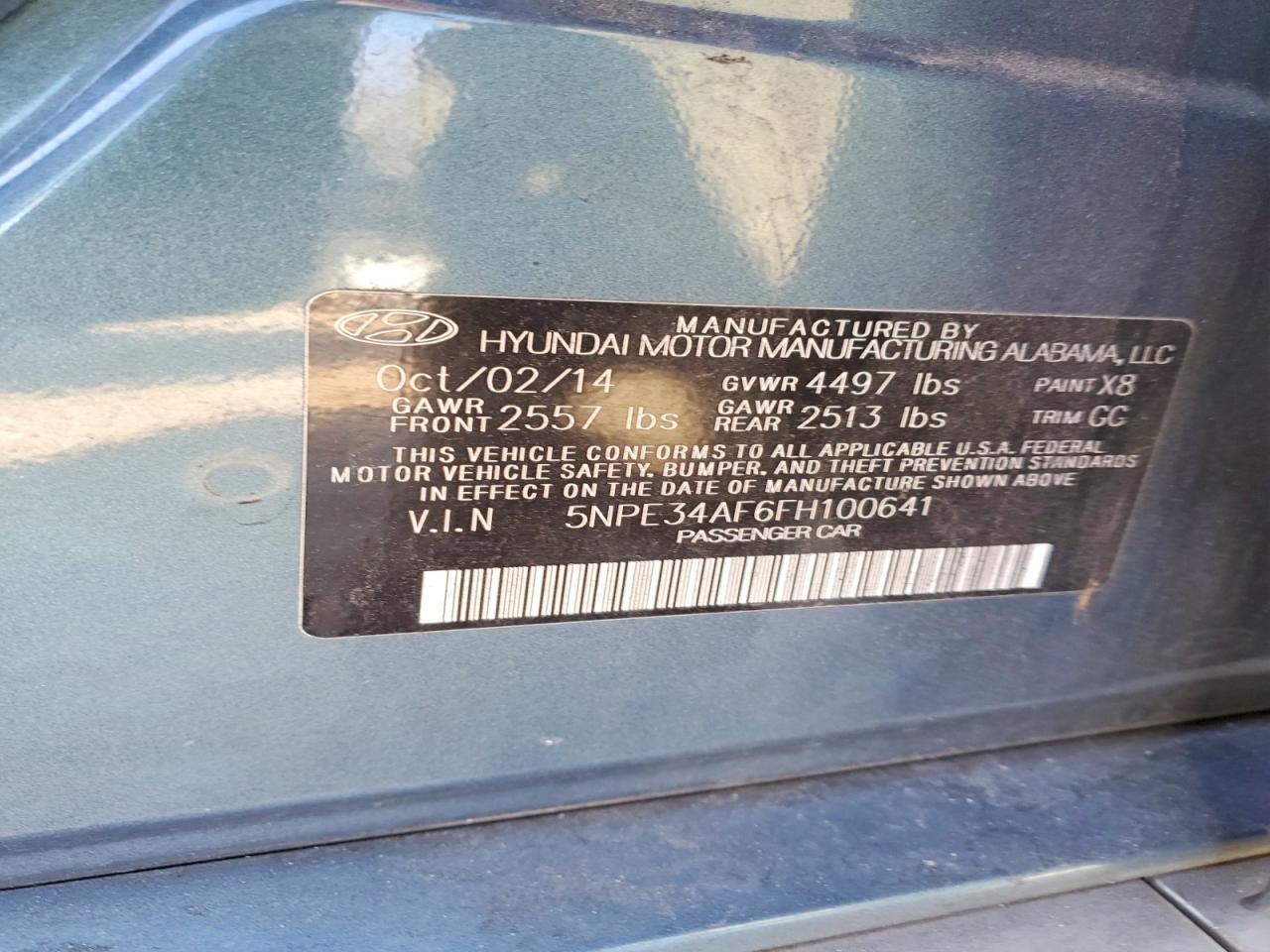 2015 HYUNDAI SONATA