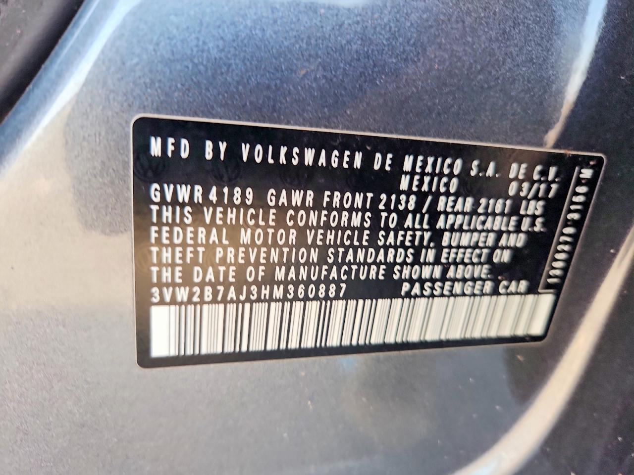 2017 VOLKSWAGEN JETTA