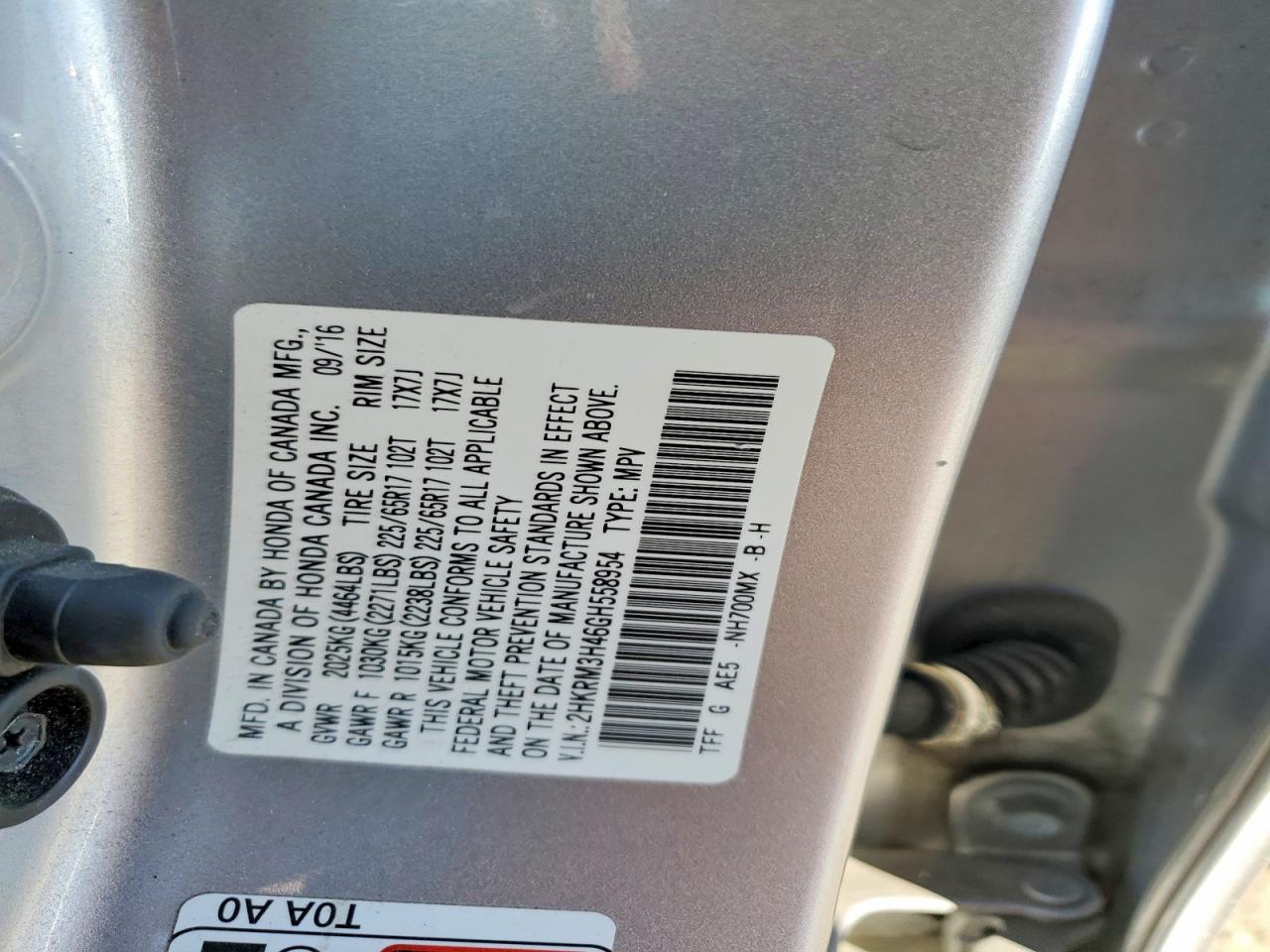 2016 HONDA CR-V