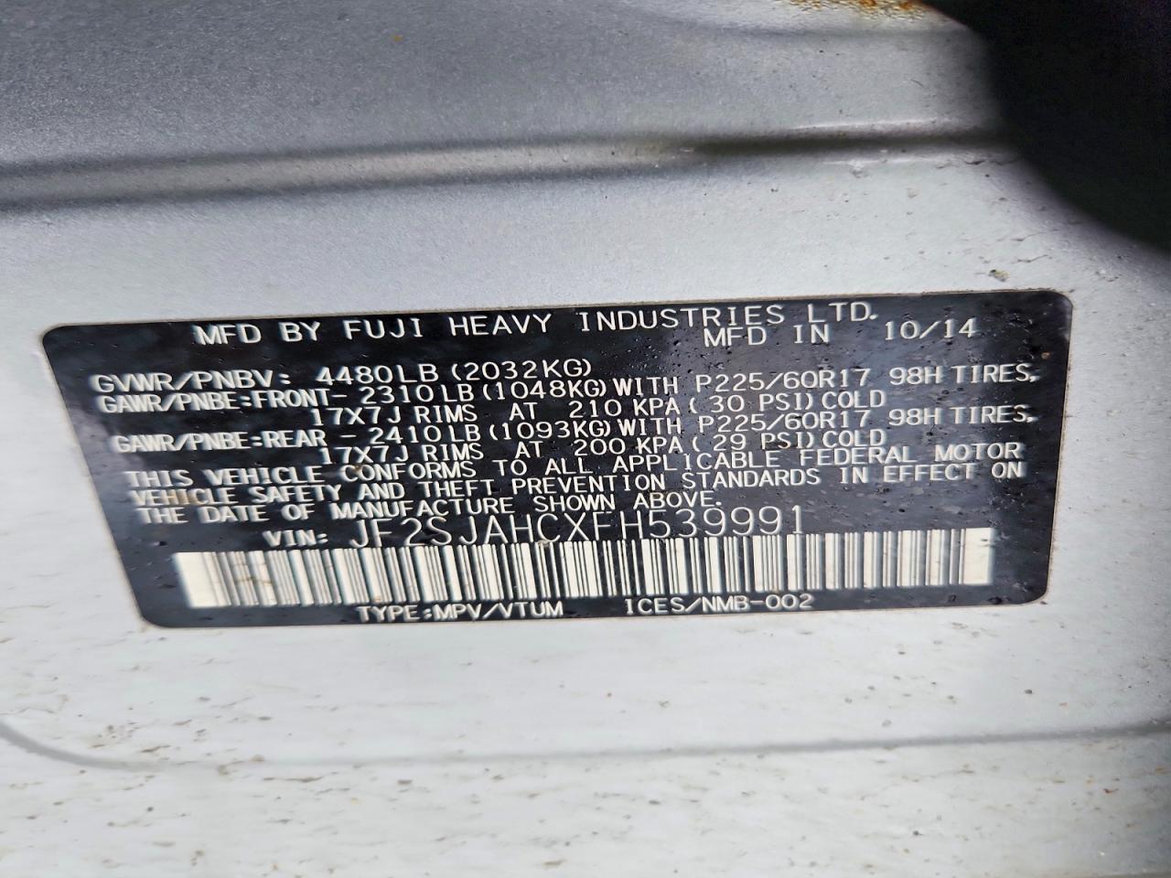 2015 SUBARU FORESTER