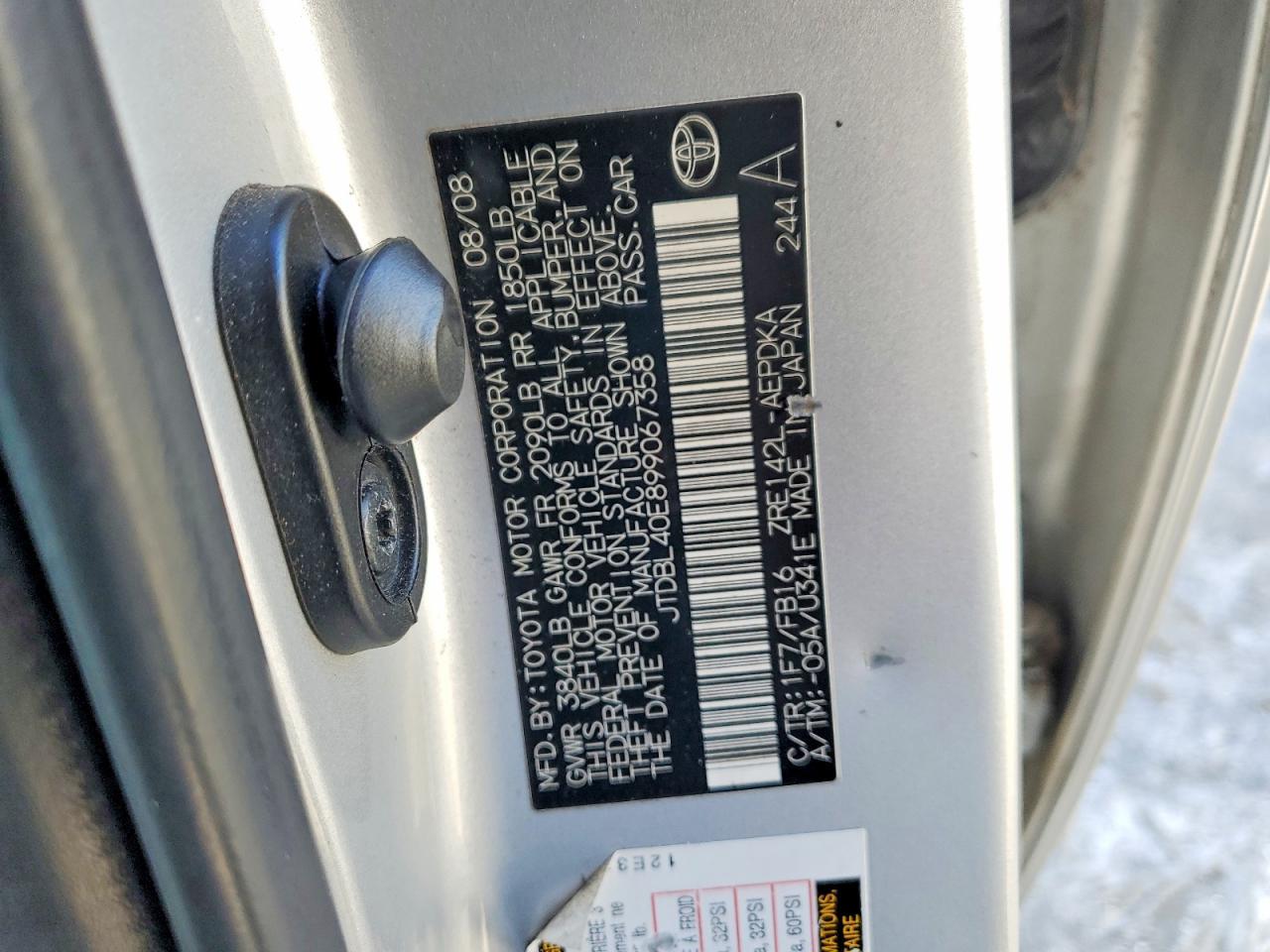 2009 TOYOTA COROLLA