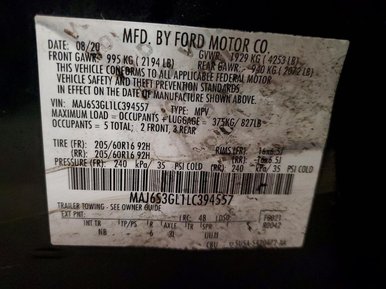 2020 FORD EcoSport