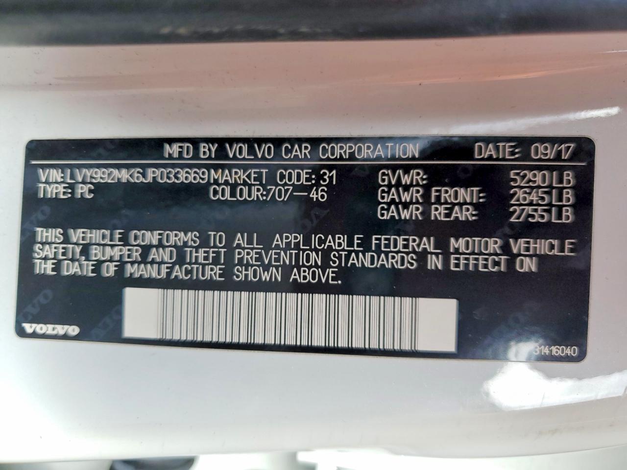 2018 VOLVO S90
