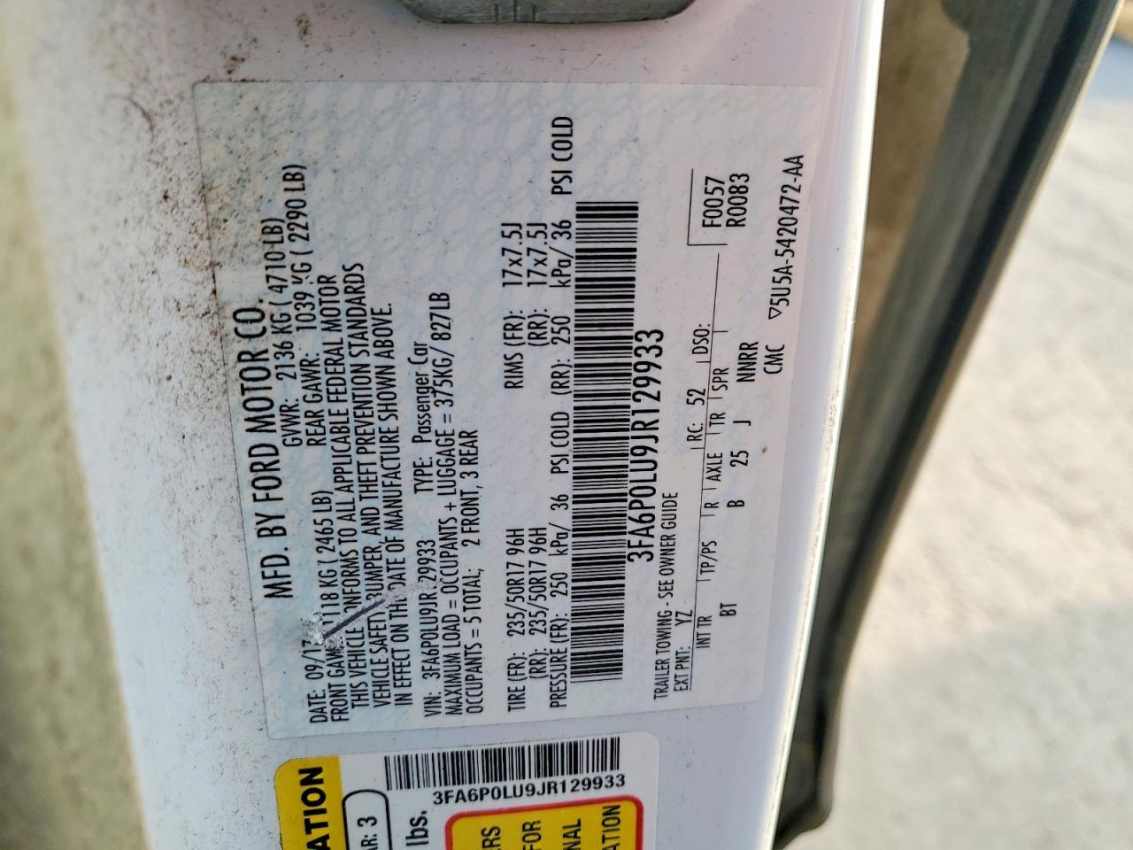 2018 FORD FUSION