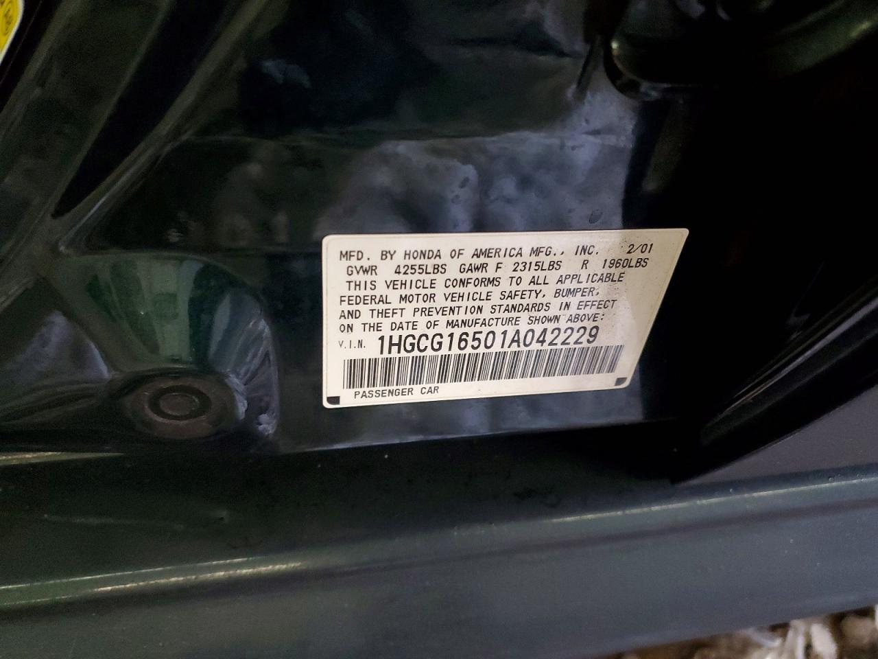 2001 HONDA ACCORD