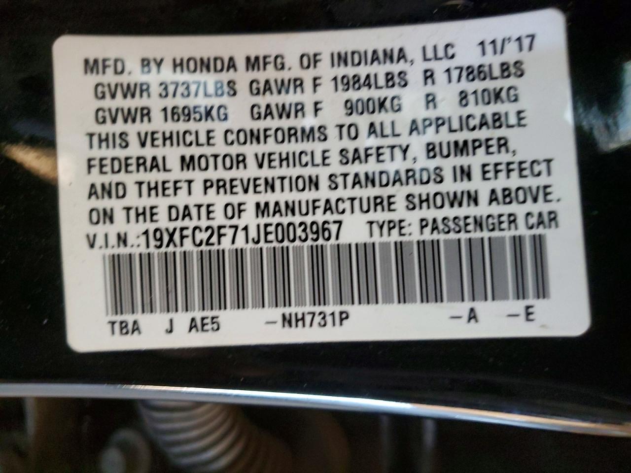 2018 HONDA CIVIC