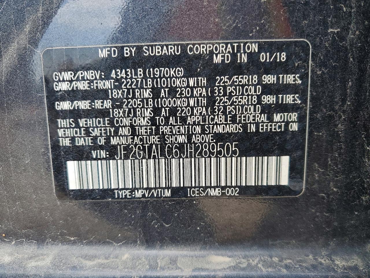 2018 SUBARU Crosstrek