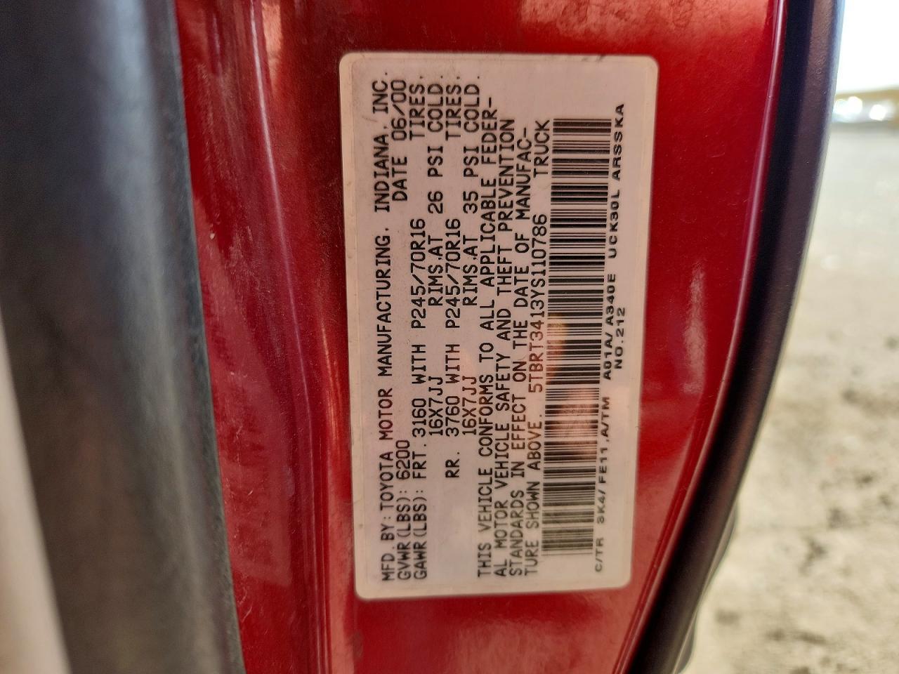 2000 TOYOTA TUNDRA