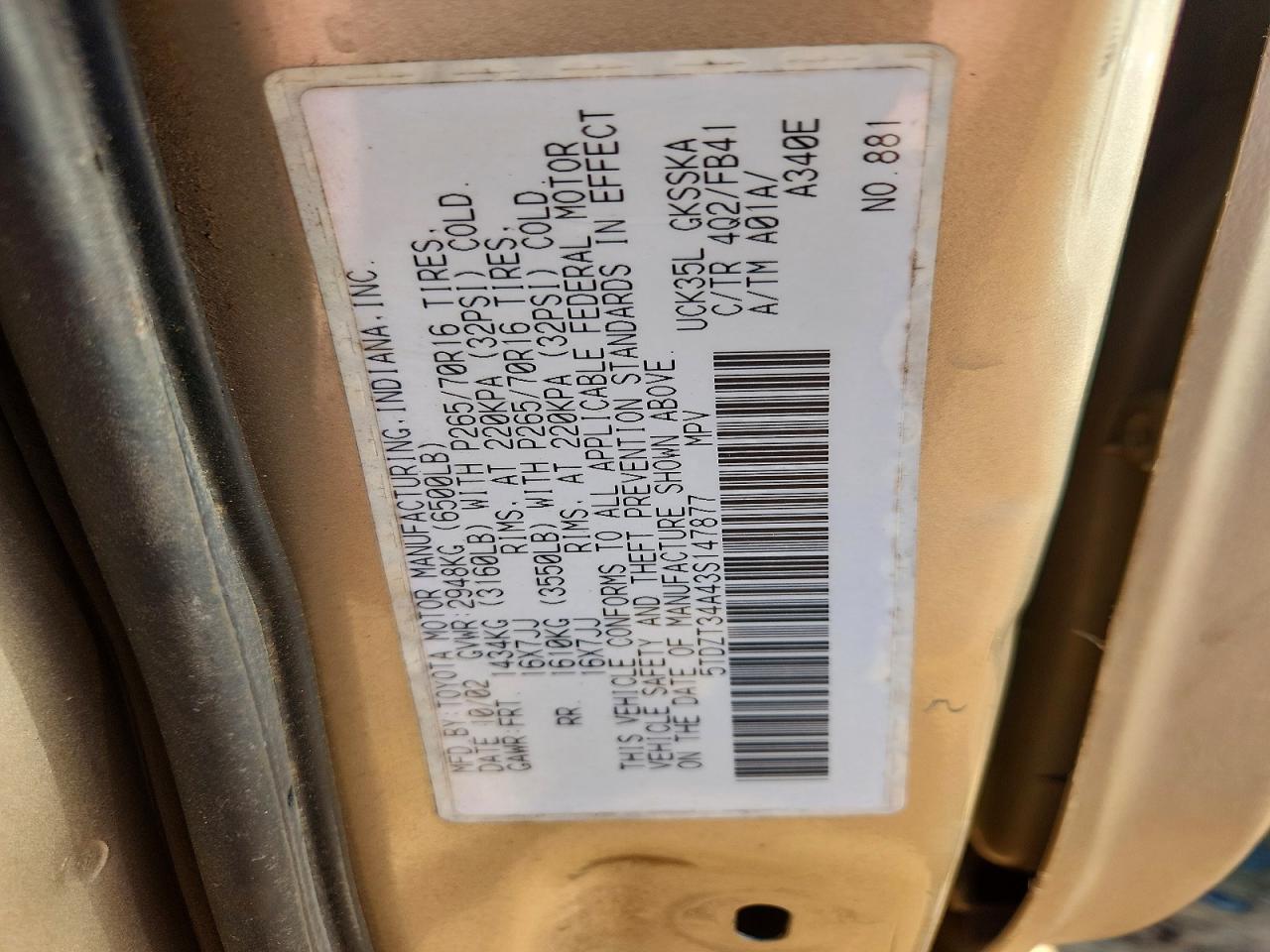 2003 TOYOTA Sequoia