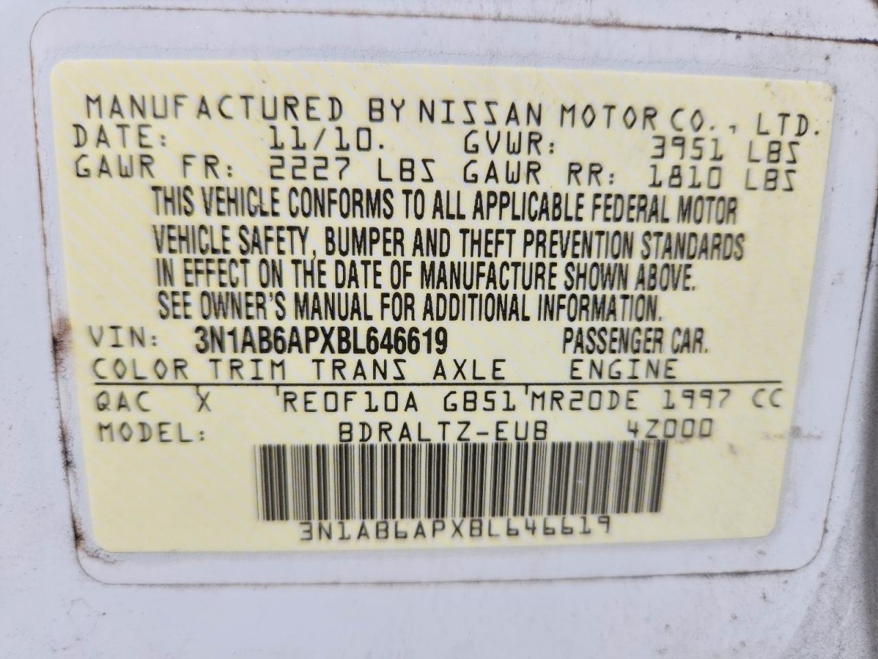 2011 NISSAN SENTRA