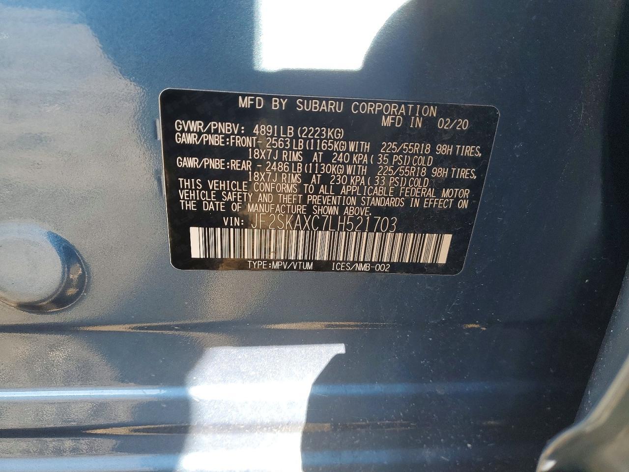 2020 SUBARU FORESTER