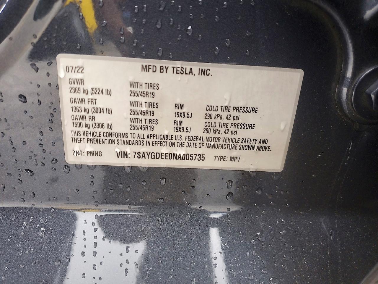 2022 TESLA MODEL Y
