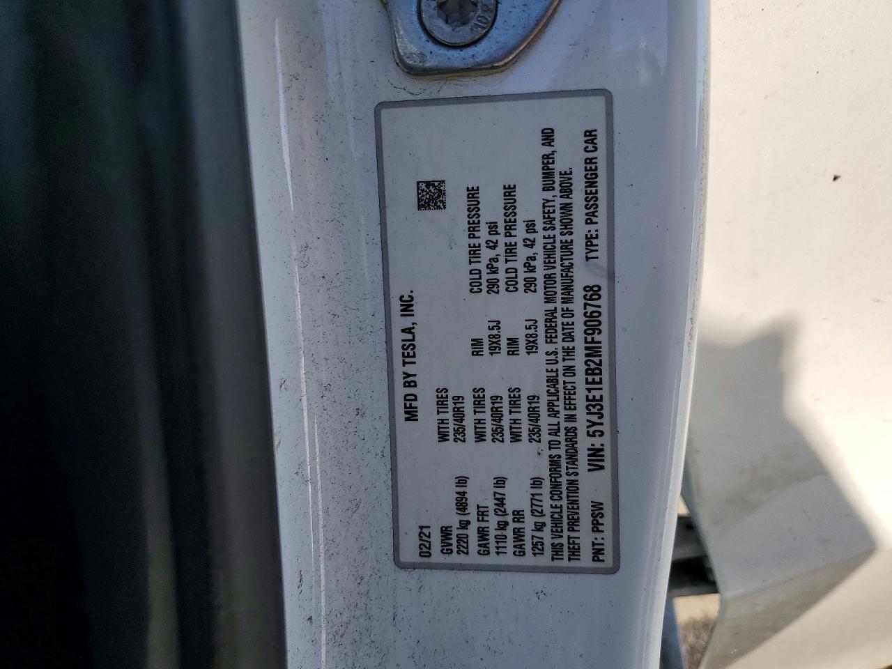 2021 TESLA MODEL 3