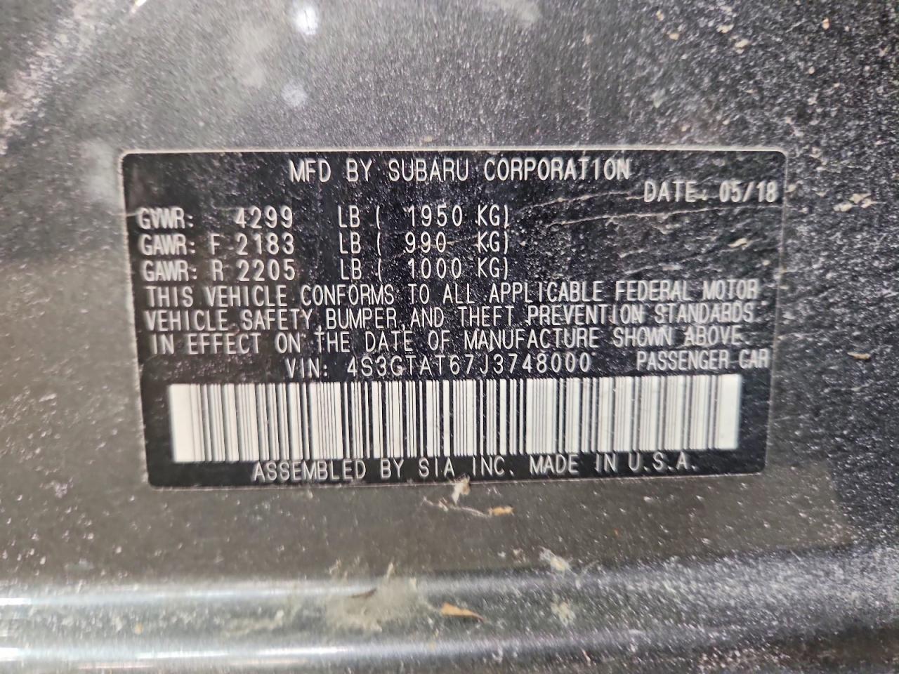2018 SUBARU IMPREZA