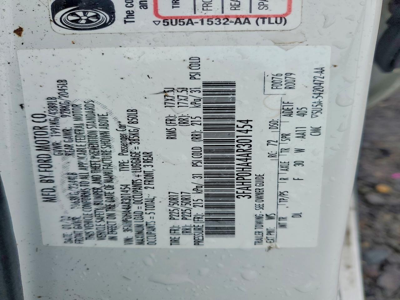 2010 FORD FUSION
