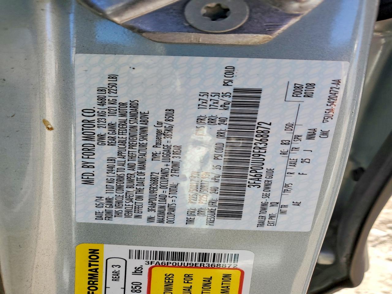 2014 FORD FUSION