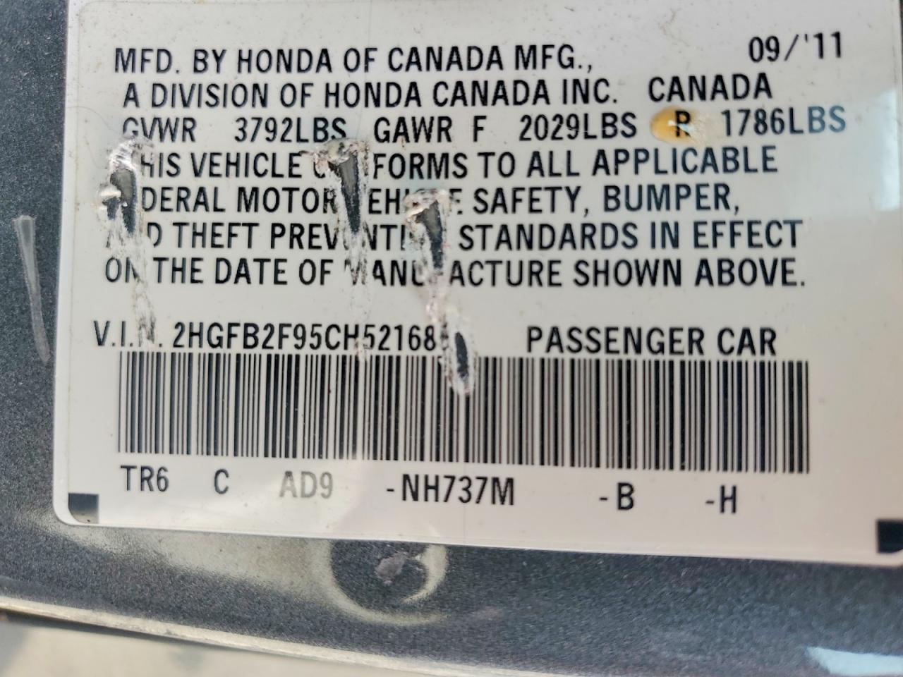 2012 HONDA CIVIC
