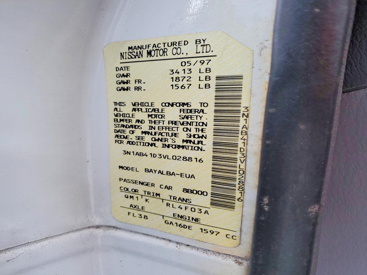 1997 NISSAN SENTRA