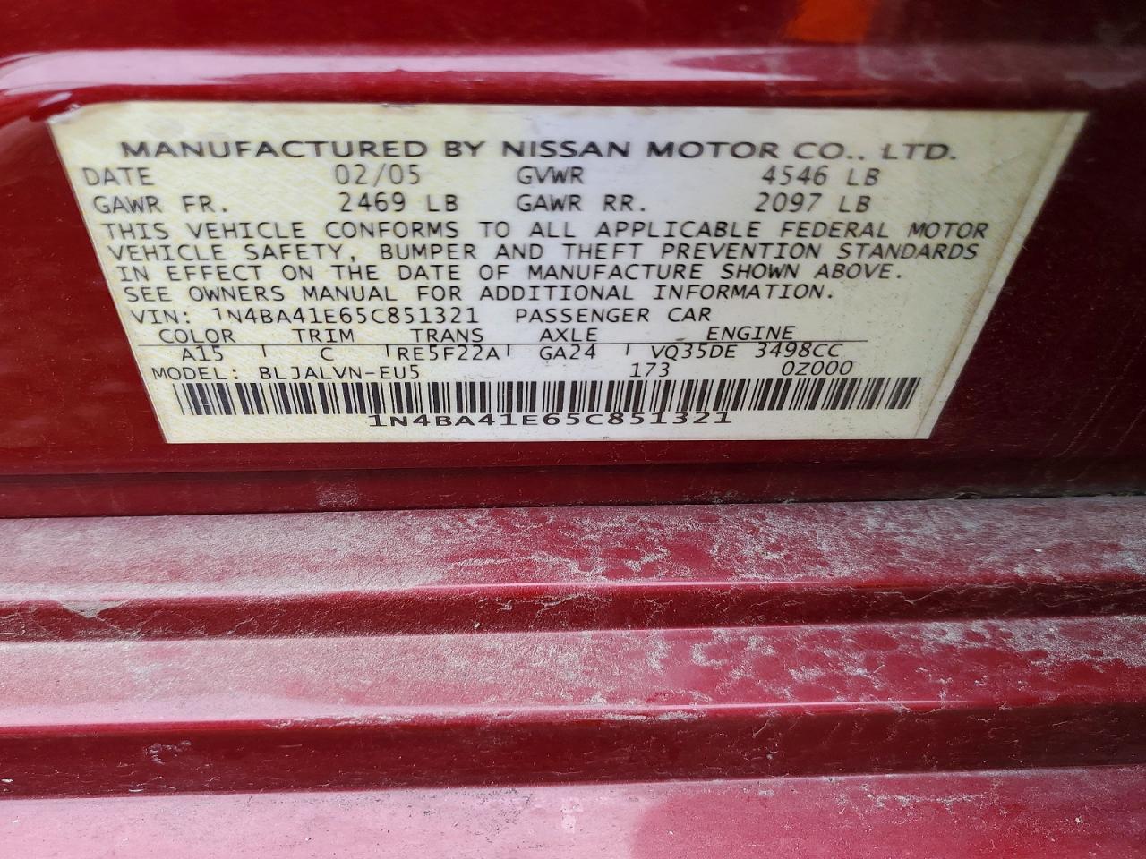 2005 NISSAN Maxima