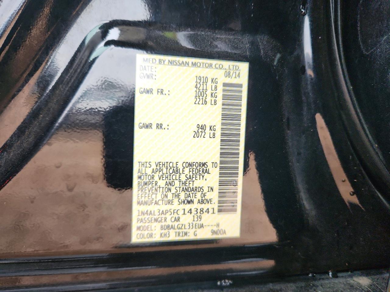 2015 NISSAN ALTIMA