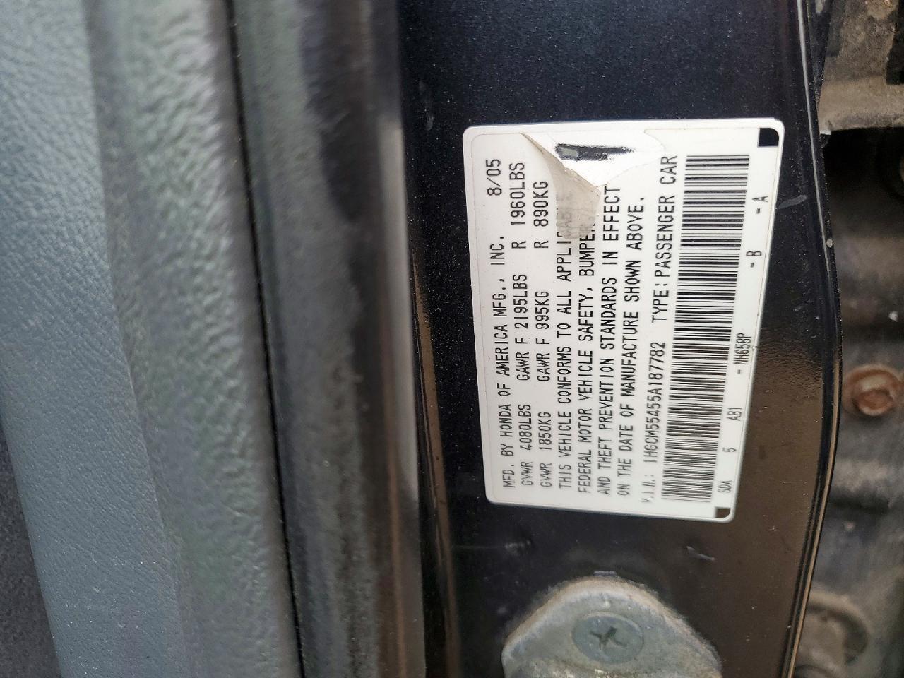 2005 HONDA ACCORD