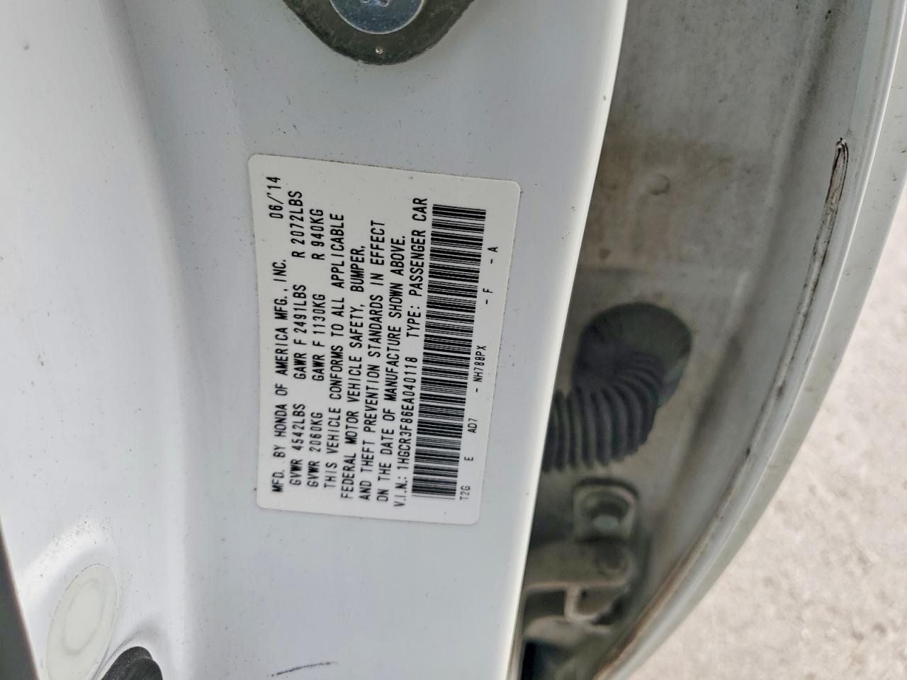 2014 HONDA ACCORD