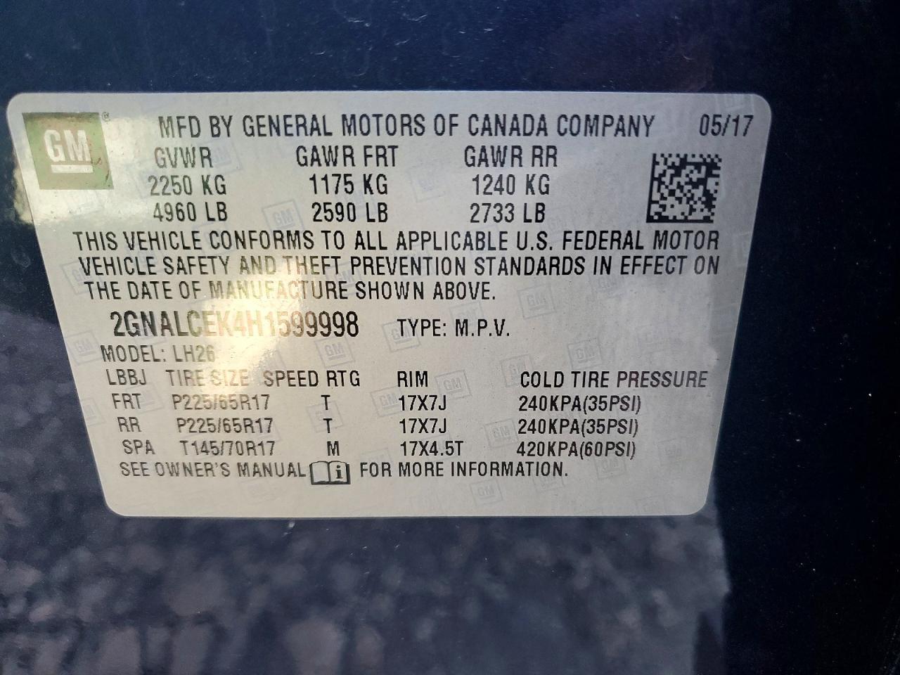 2017 CHEVROLET EQUINOX