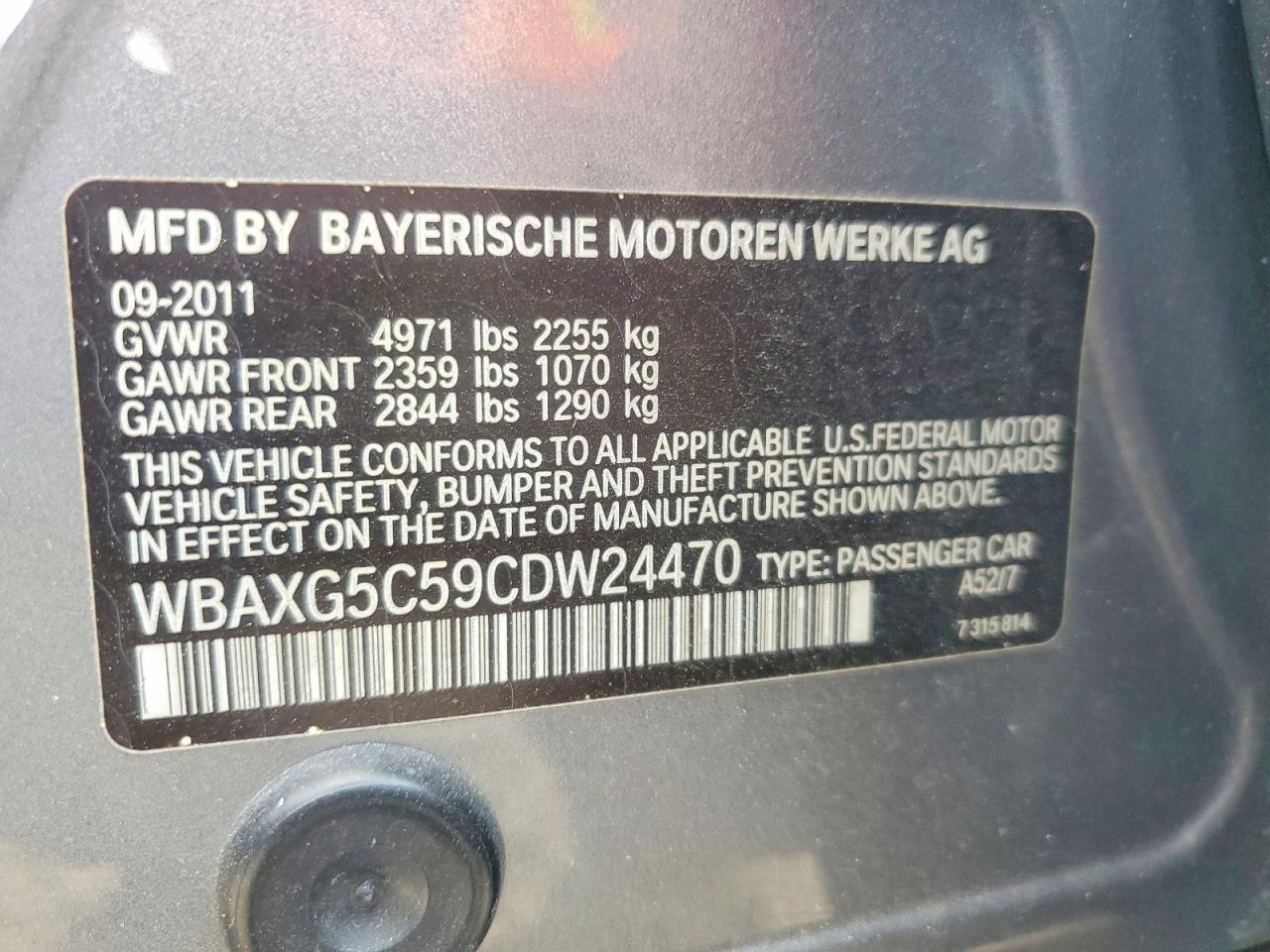 2012 BMW 5 series