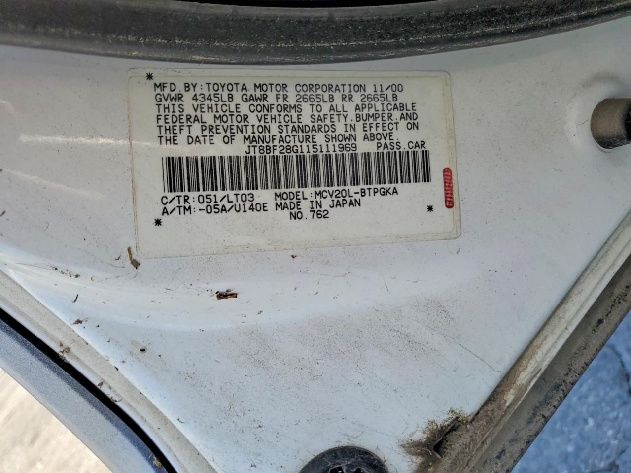 2001 LEXUS Es 300